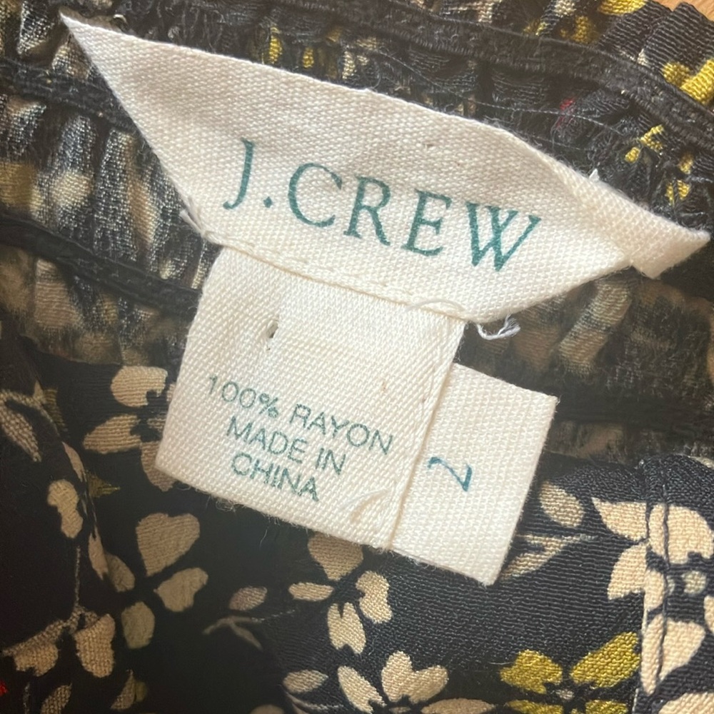 J. Crew Black button down sun Dress with Floral Pattern sz 2 - Picture 2 of 6